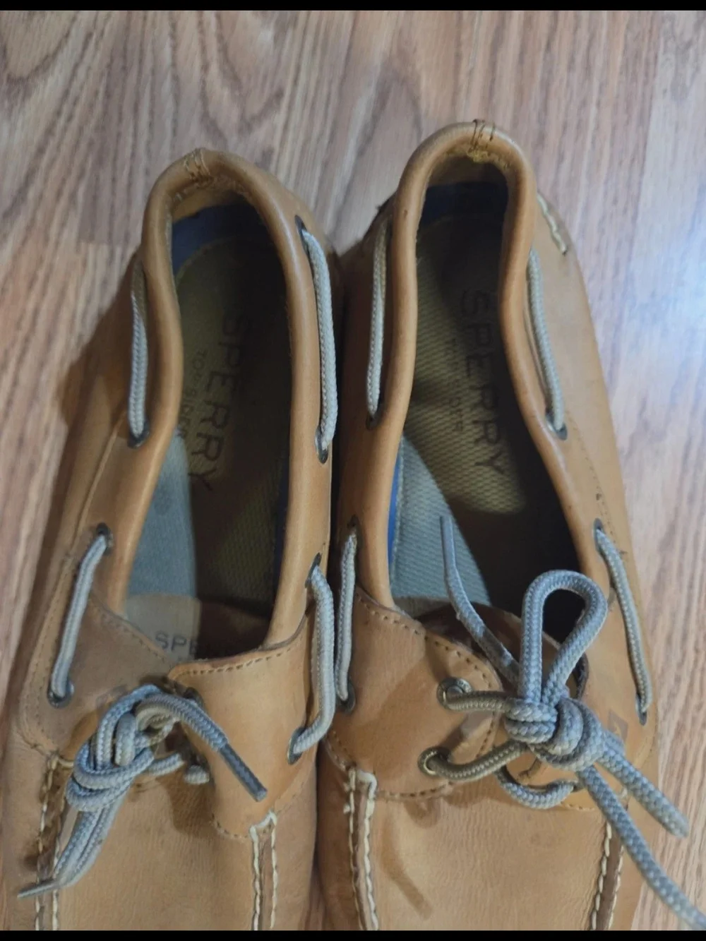 Sperry Top Sider Old School Tan Leather Moc Toe Boat Shoes